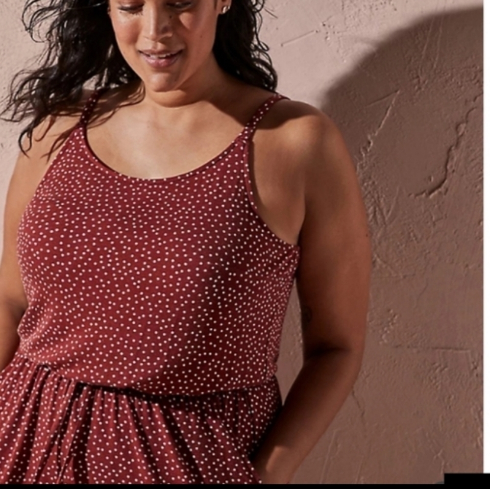 🆕 3X SUPER SOFT BRICK RED POLKA DOT DRAWSTRING ROMPER